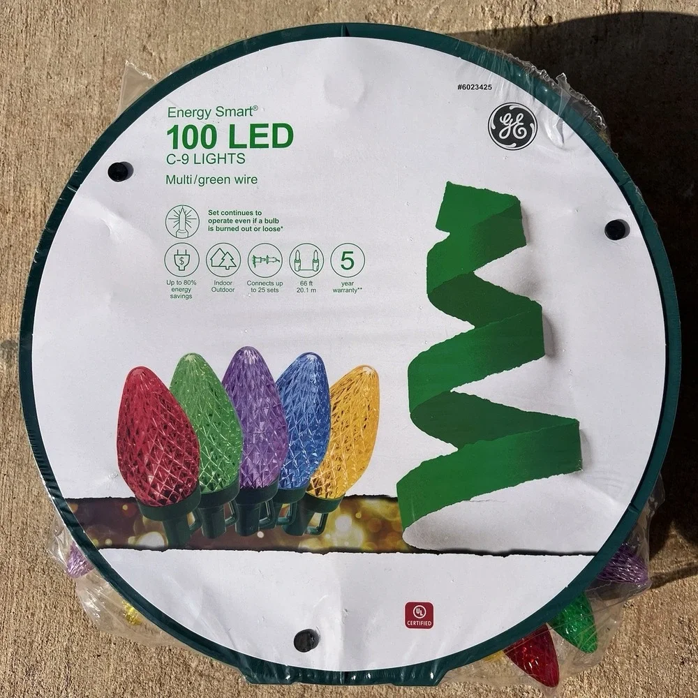 GE Energy Smart 100‎ LED Lights C9 LED Multicolor Christmas Indoor Outdoor 66 Ft